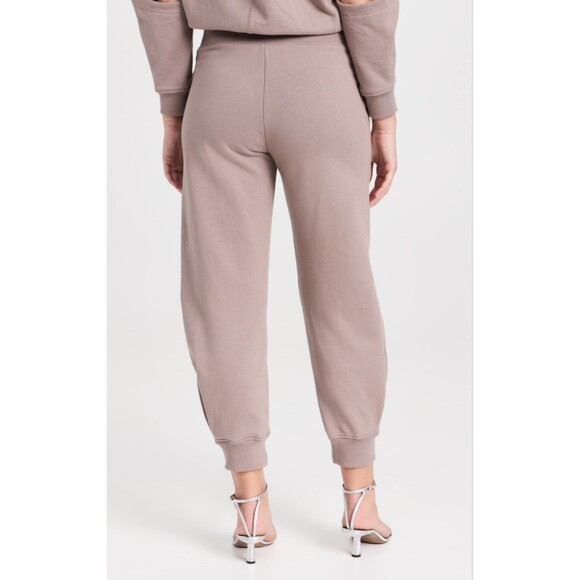 Tibi Calder Sweatpants Long Cement Gray Balloon Tapered Leg Barrel - Picture 2 of 10